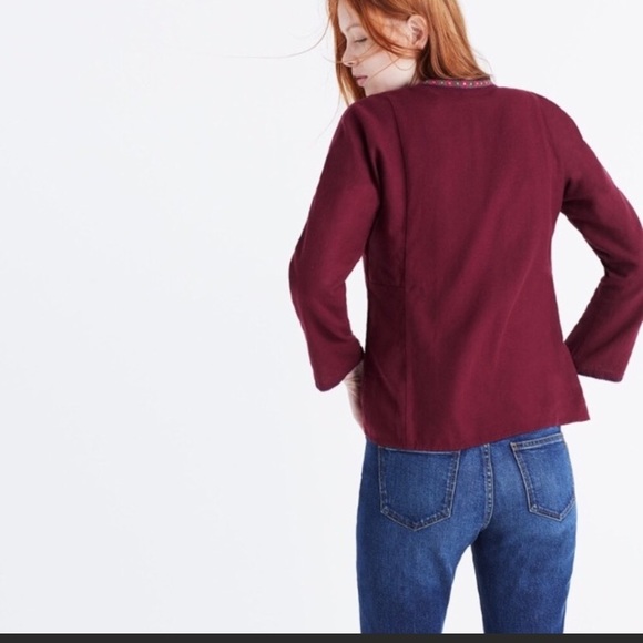 Madewell burgundy peasant top - size small - Picture 4 of 7